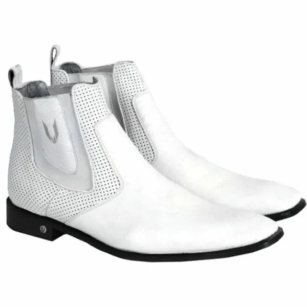 New Vestigium Cat Shark Chelsea Boots White