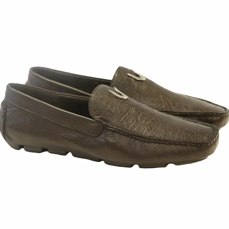 Discount Vestigium Ostrich Driving Loafers Brown