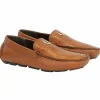 Fashion Vestigium Ostrich Leg Driving Loafers Cognac