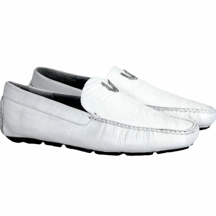 Online Vestigium Ostrich Leg Driving Loafers White