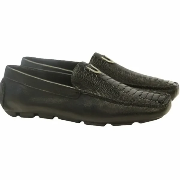 vestigium_ostrich_leg_dri_0.webp Sale Vestigium Ostrich Leg Driving Loafers Black