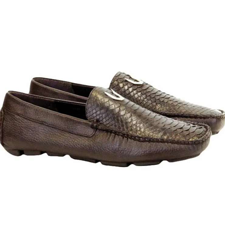 Online Vestigium Python Driving Loafers Brown