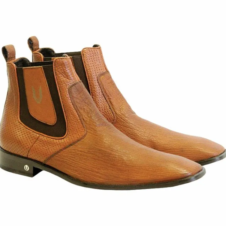 Fashion Vestigium Shark Chelsea Boots Cognac