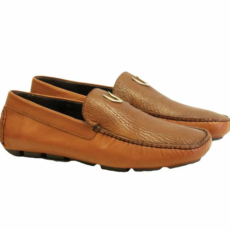 Hot Vestigium Shark Driving Loafers Cognac