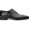 Fashion Vinci Leather Shoes Vinci Leather Alabama Wingtip Oxford Shoe (11256) Black