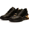 Outlet Vinci Leather Shoes Vinci Leather Bellagio Leather Sneaker Black / Gold