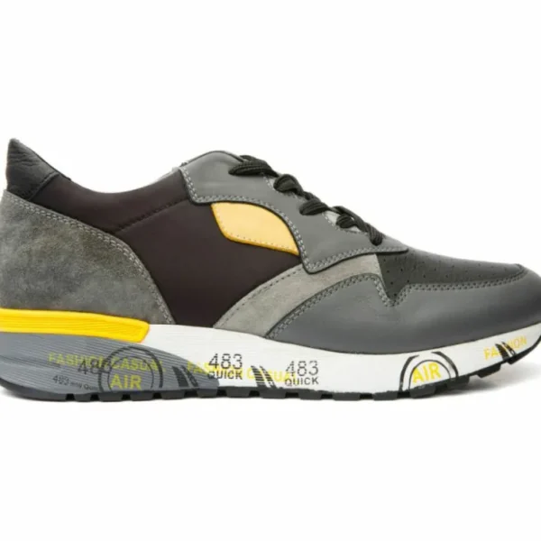 Best Vinci Leather Shoes Vinci Leather Missouri Leather Sneaker (15115) Grey