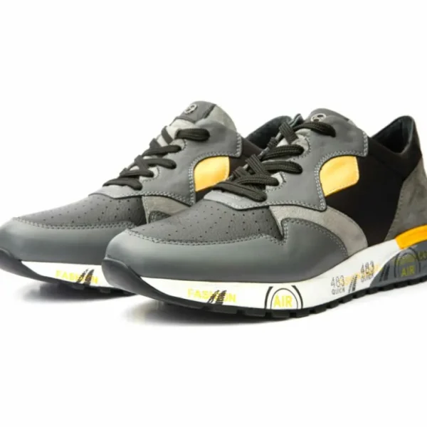 Best Vinci Leather Shoes Vinci Leather Missouri Leather Sneaker (15115) Grey