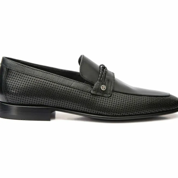 Flash Sale Vinci Leather Shoes Vinci Leather The Acerra Leather Loafer Shoe (2034) Black