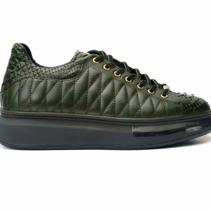 Discount Vinci Leather Shoes Vinci Leather The Adler Snk Leather Sneaker Limited Edition (17474 Y-4) Green