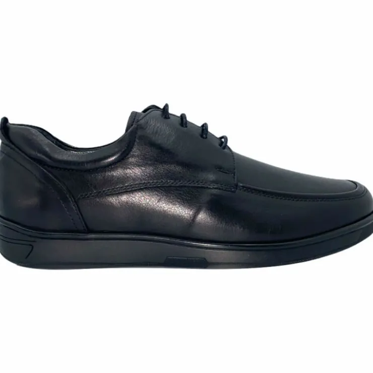 Fashion Vinci Leather Shoes Vinci Leather The Atlanta Leather Casual Derby Shoe (10388) Black