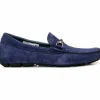 Store Vinci Leather Shoes Vinci Leather The Bari Suede Leather Bit Drive Loafer Navy