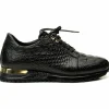 Outlet Vinci Leather Shoes Vinci Leather The Bomba Crocodile Leather Sneaker (Vc-D521T-52) Black