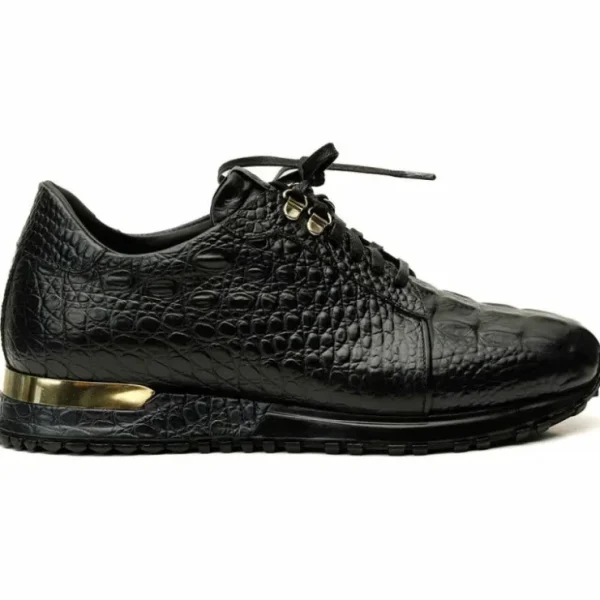 Outlet Vinci Leather Shoes Vinci Leather The Bomba Crocodile Leather Sneaker (Vc-D521T-52) Black