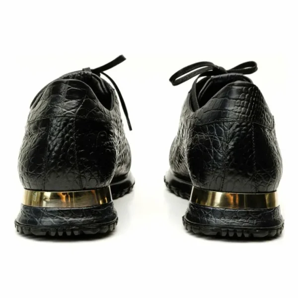 Outlet Vinci Leather Shoes Vinci Leather The Bomba Crocodile Leather Sneaker (Vc-D521T-52) Black