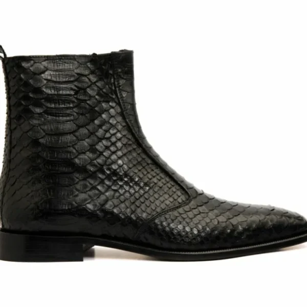 vinci_leather_the_boss_bl_0.webp Clearance Vinci Leather Shoes Vinci Leather The Boss Python Snk Zip-up Leather Boot Limited Edition Black
