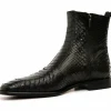 Clearance Vinci Leather Shoes Vinci Leather The Boss Python Snk Zip-up Leather Boot Limited Edition Black