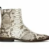 Hot Vinci Leather Shoes Vinci Leather The Boss Python Snk Zip-up Leather Boot Limited Edition White