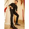 Clearance Vinci Leather Shoes Vinci Leather The Bothey Leather Cap-toe Lace-up Boot With A Zipper (14554) Black