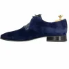 Clearance Vinci Leather Shoes Vinci Leather The Brody Navy Blue Suede Dress Shoes (9244) NavyBlue