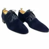 Clearance Vinci Leather Shoes Vinci Leather The Brody Navy Blue Suede Dress Shoes (9244) NavyBlue