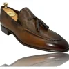 Best Sale Vinci Leather Shoes Vinci Leather The Dixon Leather Tassel Loafer (13409) Brown