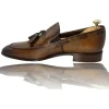 Best Sale Vinci Leather Shoes Vinci Leather The Dixon Leather Tassel Loafer (13409) Brown