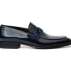 Discount Vinci Leather Shoes Vinci Leather The Dodoma Patent Leather Loafer Shoe (8017) Navy