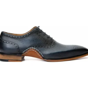 Sale Vinci Leather Shoes Vinci Leather The Draco Handmade Semi Brogue Oxford Shoe (V-01/6825) Navy