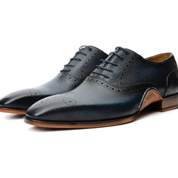 vinci_leather_the_draco_h_2-1.webp Sale Vinci Leather Shoes Vinci Leather The Draco Handmade Semi Brogue Oxford Shoe (V-01/6825) Navy
