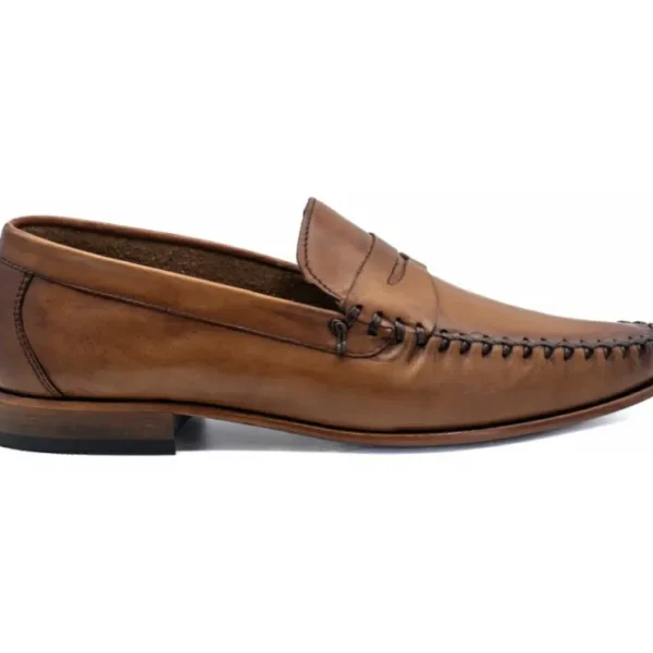 Hot Vinci Leather Shoes Vinci Leather The Eregli Leather Penny Loafer (08100) Brown