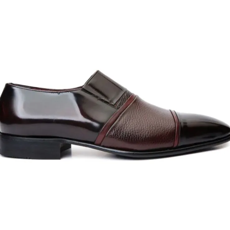 Shop Vinci Leather Shoes Vinci Leather The Everest Leather Cap Toe Dress Loafer (16011) Burgundy