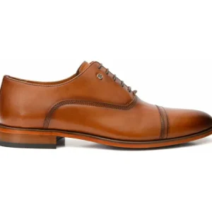 Fashion Vinci Leather Shoes Vinci Leather The Gambaha Leather Quarter Brogue Cap Toe Oxford Shoe (8012) Brown