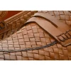 Discount Vinci Leather Shoes Vinci Leather The Grand Woven Leather Shoe Penny Loafer (11060) Brown