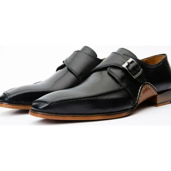 vinci_leather_the_hagrid__1.webp New Vinci Leather Shoes Vinci Leather The Hagrid Single Monk Strap Handmade Shoe (X-6827 V-02) Black