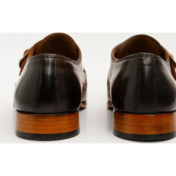 Best Sale Vinci Leather Shoes Vinci Leather The Hagrid Single Monk Strap Handmade Shoe (X-6827 V-02) Cognac