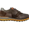 Online Vinci Leather Shoes Vinci Leather The Helsinki Black / Orange Leather Sneaker (14220)