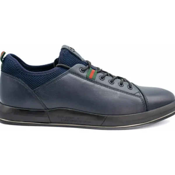 Flash Sale Vinci Leather Shoes Vinci Leather The Hoxton Leather Sneaker (10397) Navy