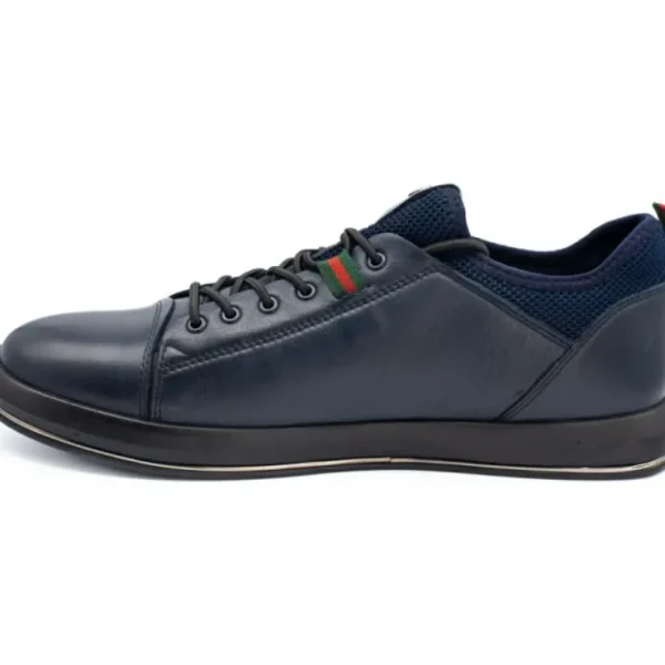 Flash Sale Vinci Leather Shoes Vinci Leather The Hoxton Leather Sneaker (10397) Navy