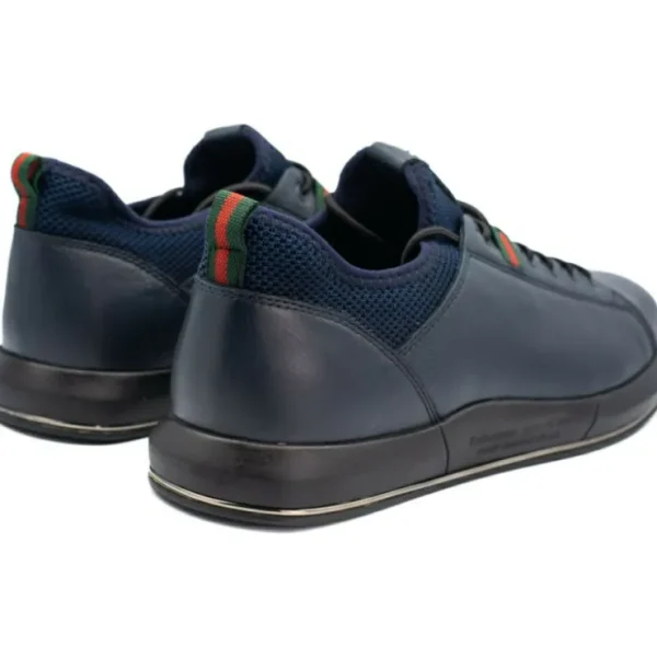 Flash Sale Vinci Leather Shoes Vinci Leather The Hoxton Leather Sneaker (10397) Navy