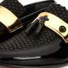 Best Sale Vinci Leather Shoes Vinci Leather The Imperial Leather Dress Shoe Black & Gold Black&Gold