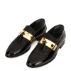 Best Sale Vinci Leather Shoes Vinci Leather The Imperial Leather Dress Shoe Black & Gold Black&Gold