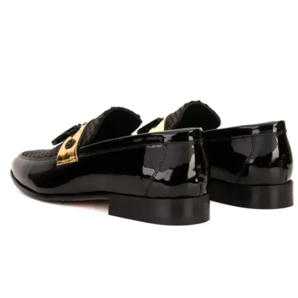 Best Sale Vinci Leather Shoes Vinci Leather The Imperial Leather Dress Shoe Black & Gold Black&Gold