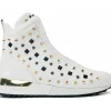 Sale Vinci Leather Shoes Vinci Leather The Infanta High-top Spike Leather Sneaker Limited Edition For Men White