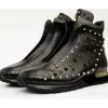 Flash Sale Vinci Leather Shoes Vinci Leather The Infanta High-top Spike Leather Sneaker Limited Edition For Men Black