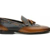 Sale Vinci Leather Shoes Vinci Leather The Istanbul Brown / Navy Leather Tassel Loafer Shoe