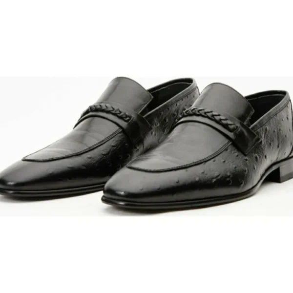 Discount Vinci Leather Shoes Vinci Leather The Johannesburg Leather Dress Loafer Shoe (10667) Black