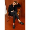 Discount Vinci Leather Shoes Vinci Leather The Johannesburg Leather Dress Loafer Shoe (10667) Black