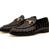 Outlet Vinci Leather Shoes Vinci Leather The Jupiter Spike Leather Bit Loafer Limited Edition (D-7051 ) Black