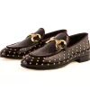 Sale Vinci Leather Shoes Vinci Leather The Jupiter Spike Leather Bit Loafer Limited Edition (D-7051 ) Burgundy